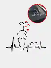 Белый наклейка на авто "Сердцебиение"