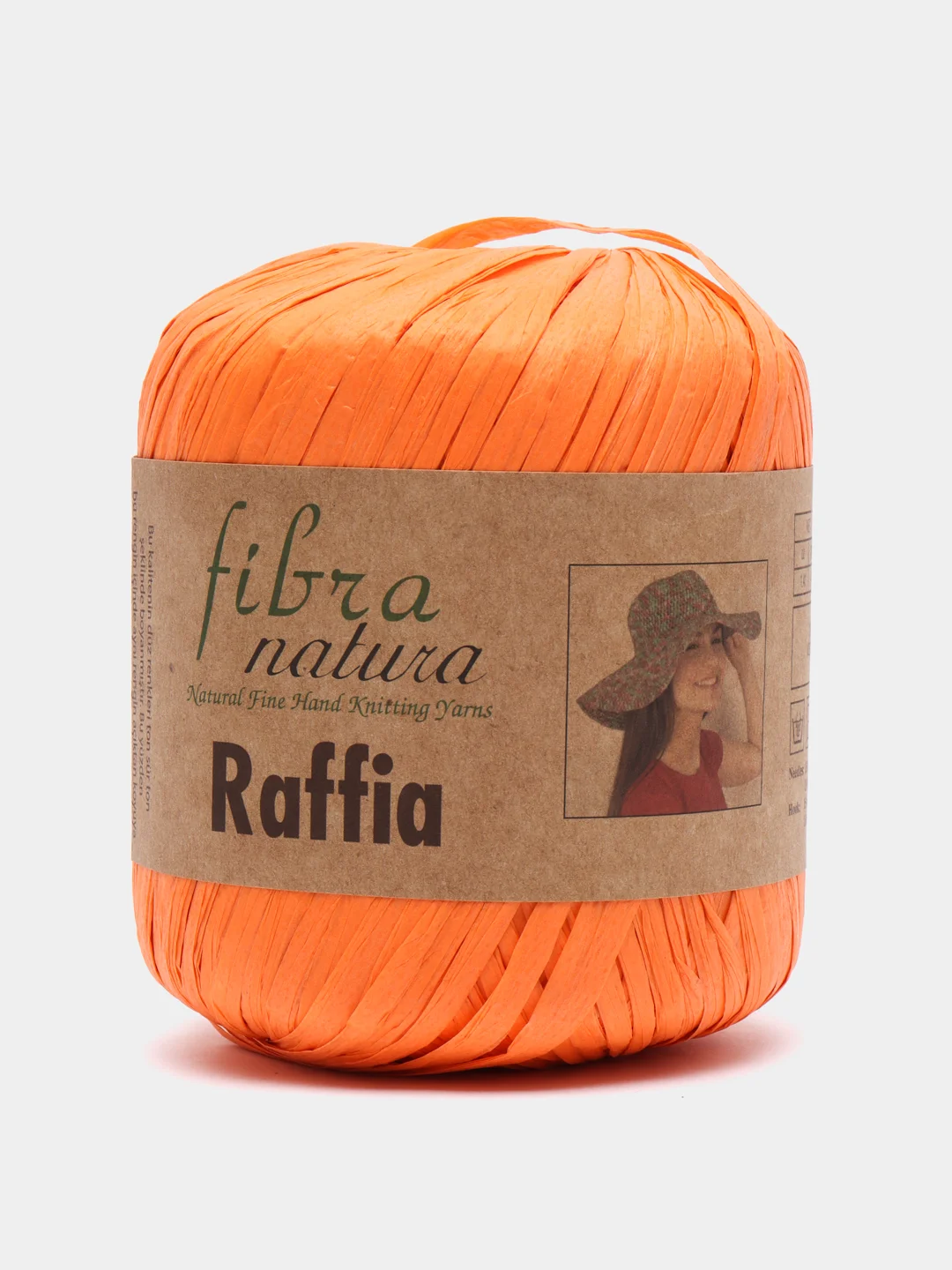 Оранжевый пряжа Fibranatura Raffia, 40 г, 90 м