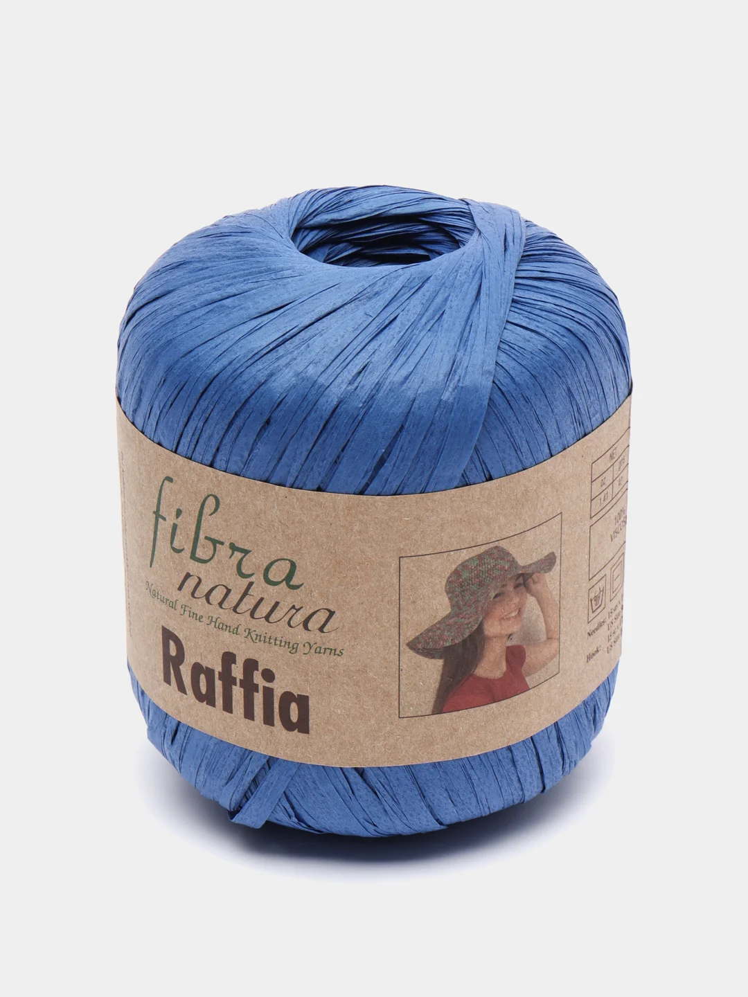Синий пряжа Fibranatura Raffia, 40 г, 90 м
