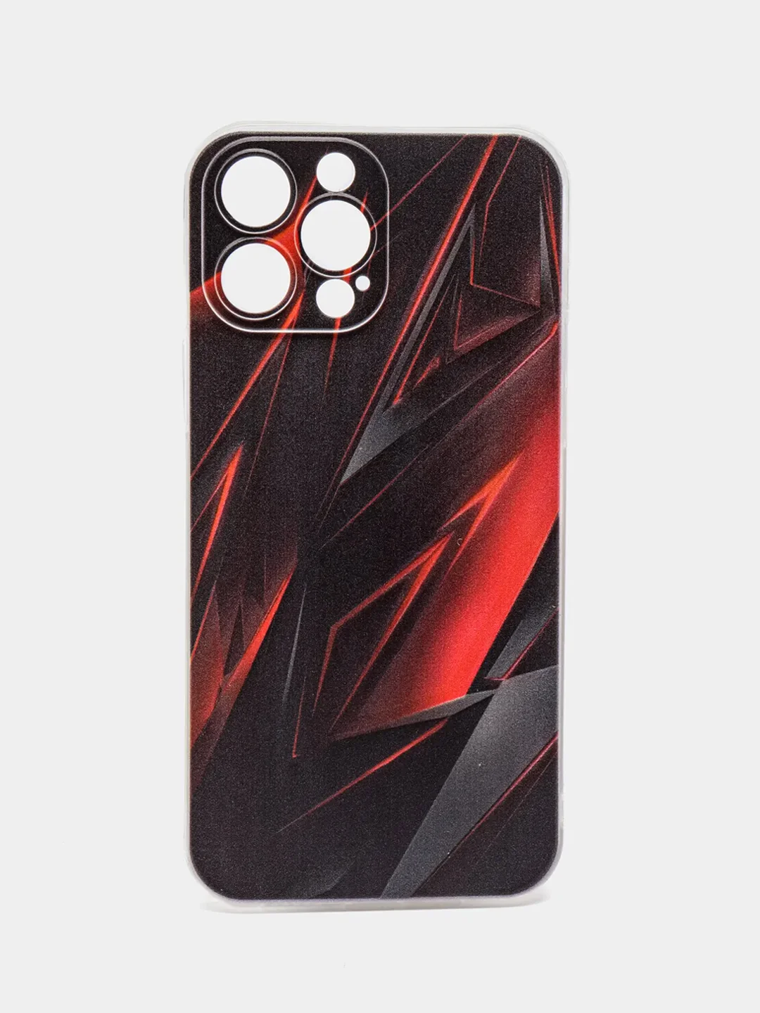 Красный силиконовый чехол на Apple iPhone 13 Pro Max / Айфон 13 Pro Max прозрачный, с рисунком