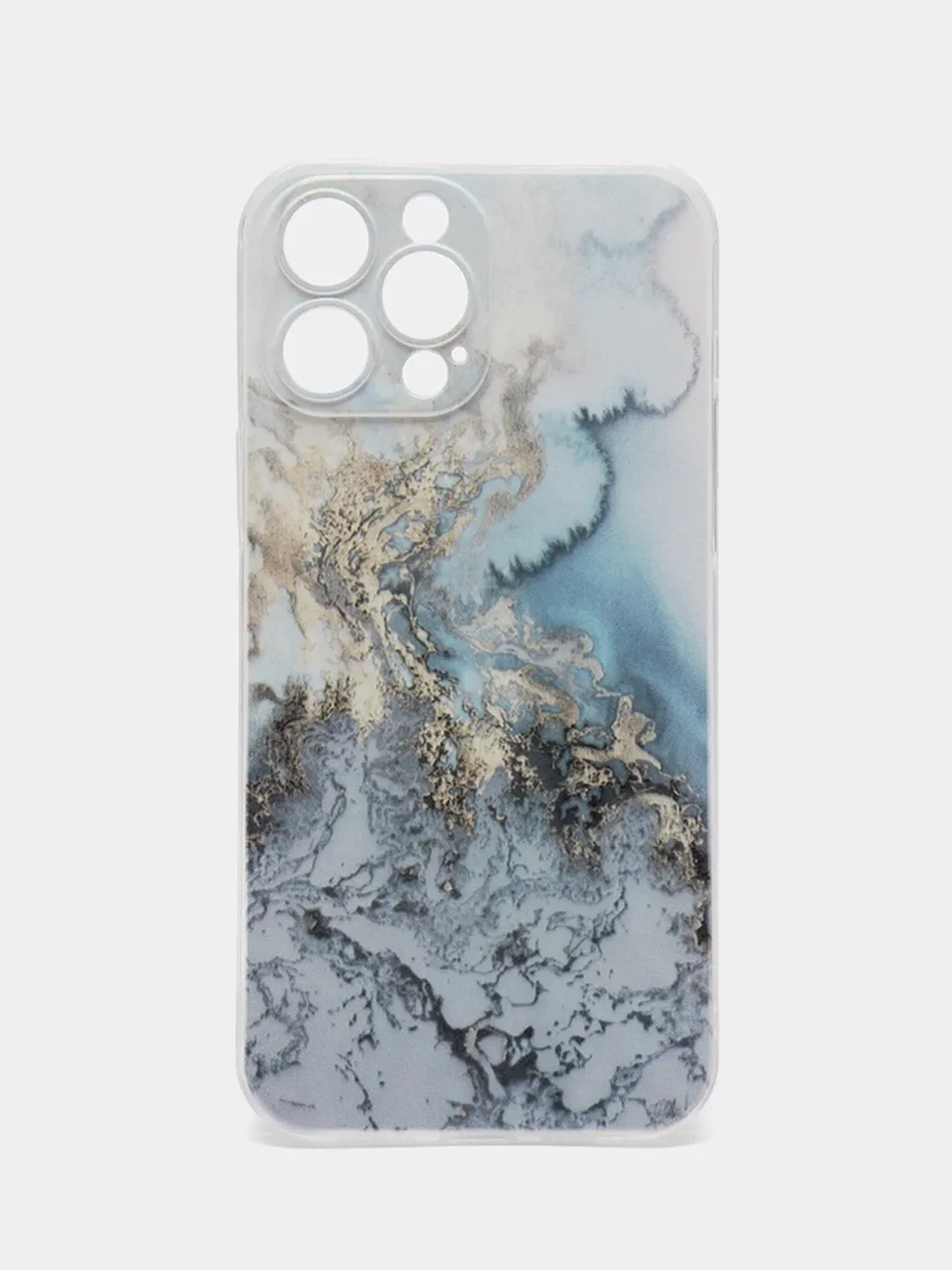 Голубой силиконовый чехол на Apple iPhone 13 Pro Max / Айфон 13 Pro Max прозрачный, с рисунком