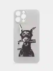 Серый силиконовый чехол на Apple iPhone 13 Pro Max / Айфон 13 Pro Max прозрачный, с рисунком