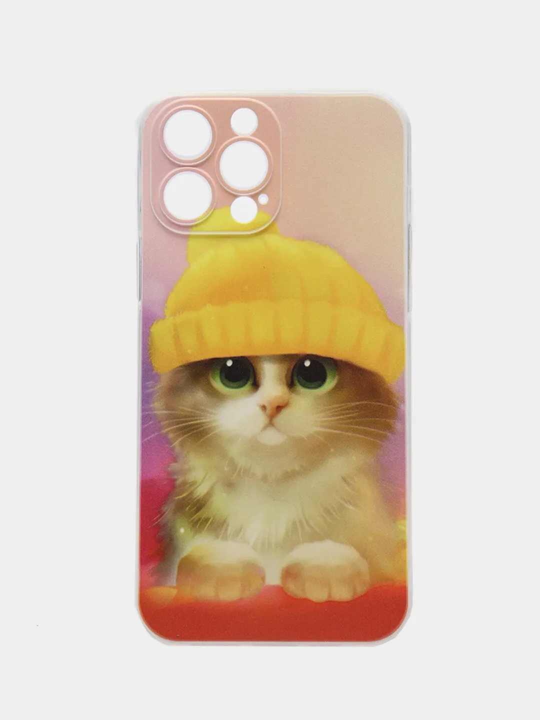 Желтый силиконовый чехол на Apple iPhone 13 Pro Max / Айфон 13 Pro Max прозрачный, с рисунком