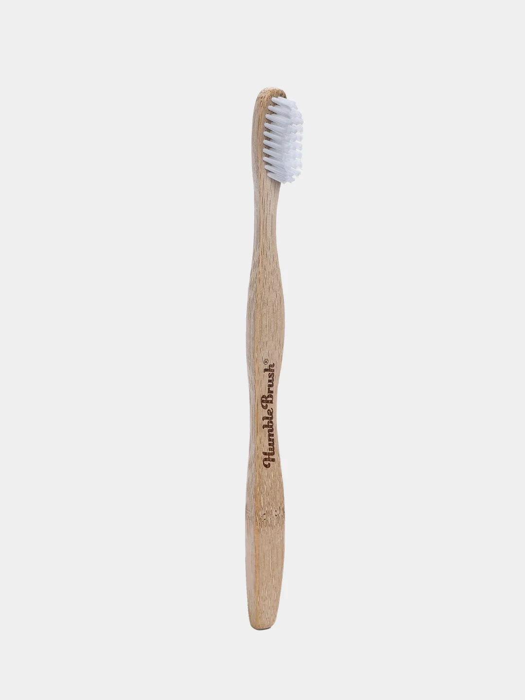 Зубная щетка для взрослых HUMBLE BRUSH из бамбука, белая, щетина средней жесткости