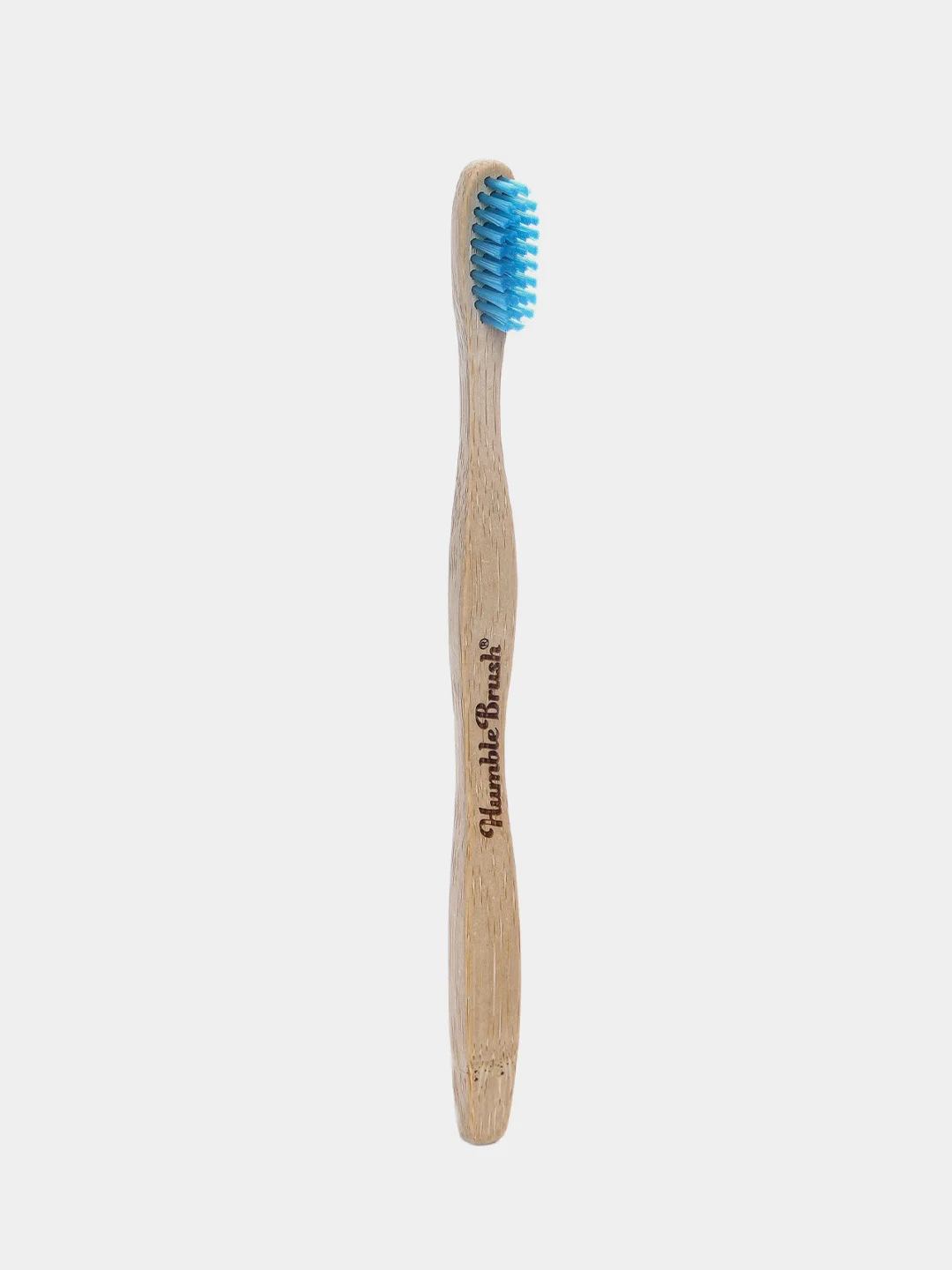 Зубная щетка для взрослых HUMBLE BRUSH из бамбука, голубая, щетина средней жесткости