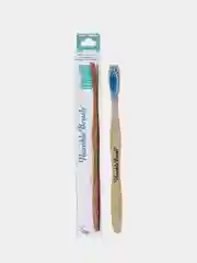 Зубная щетка для взрослых HUMBLE BRUSH из бамбука, голубая, щетина средней жесткости