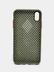 Оливковый чехол силиконовый с перфорацией для  Айфон iPhone  XS MAX и iPhone XR