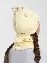Желтый шапка и снуд, для девочек