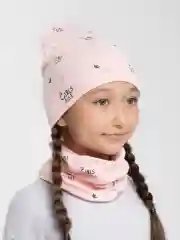Розовый шапка и снуд, для девочек