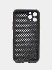 Черный чехол силиконовый с перфорацией для Айфон  iPhone 11 /11 Pro / 11 Pro Max / 12