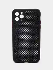 Черный чехол силиконовый с перфорацией для Айфон  iPhone 11 /11 Pro / 11 Pro Max / 12