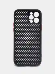 Черный чехол силиконовый с перфорацией для Айфон  iPhone 11 /11 Pro / 11 Pro Max / 12