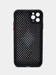 Черный чехол силиконовый с перфорацией для Айфон  iPhone 11 /11 Pro / 11 Pro Max / 12