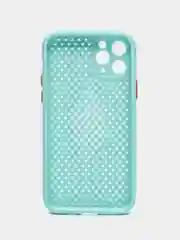 Бирюзовый чехол силиконовый с перфорацией для Айфон  iPhone 11 /11 Pro / 11 Pro Max / 12