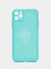 Бирюзовый чехол силиконовый с перфорацией для Айфон  iPhone 11 /11 Pro / 11 Pro Max / 12