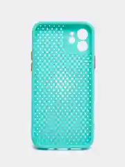 Бирюзовый чехол силиконовый с перфорацией для Айфон  iPhone 11 /11 Pro / 11 Pro Max / 12