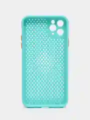 Бирюзовый чехол силиконовый с перфорацией для Айфон  iPhone 11 /11 Pro / 11 Pro Max / 12