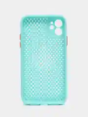 Бирюзовый чехол силиконовый с перфорацией для Айфон  iPhone 11 /11 Pro / 11 Pro Max / 12