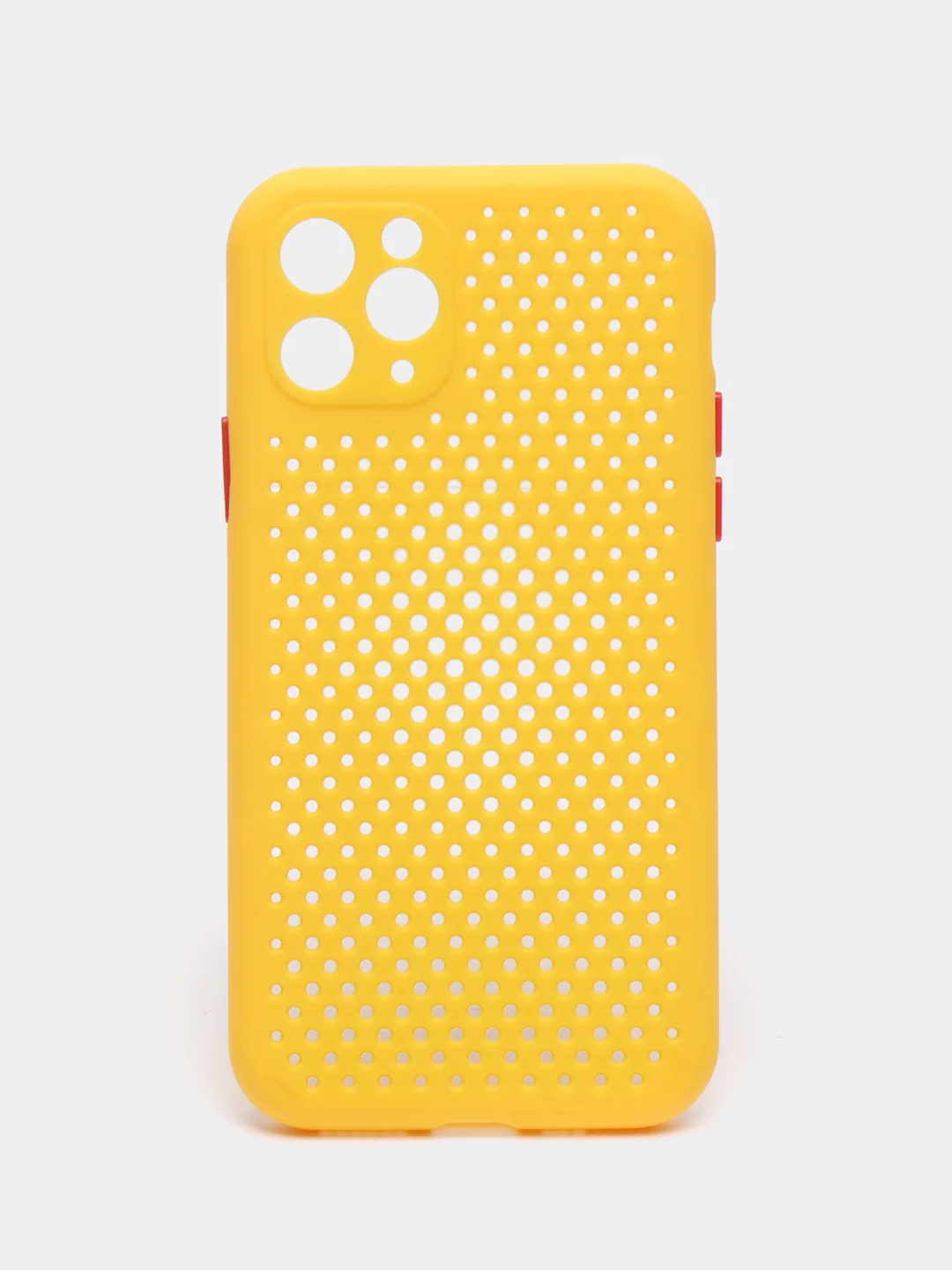 Желтый чехол силиконовый с перфорацией для Айфон iPhone 11 /11 Pro / 11 Pro Max / 12