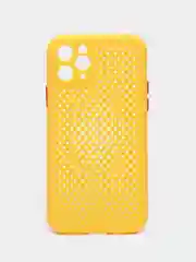 Желтый чехол силиконовый с перфорацией для Айфон  iPhone 11 /11 Pro / 11 Pro Max / 12