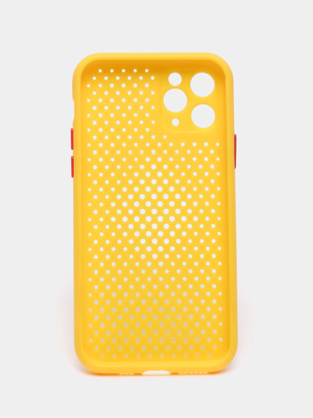 Желтый чехол силиконовый с перфорацией для Айфон iPhone 11 /11 Pro / 11 Pro Max / 12
