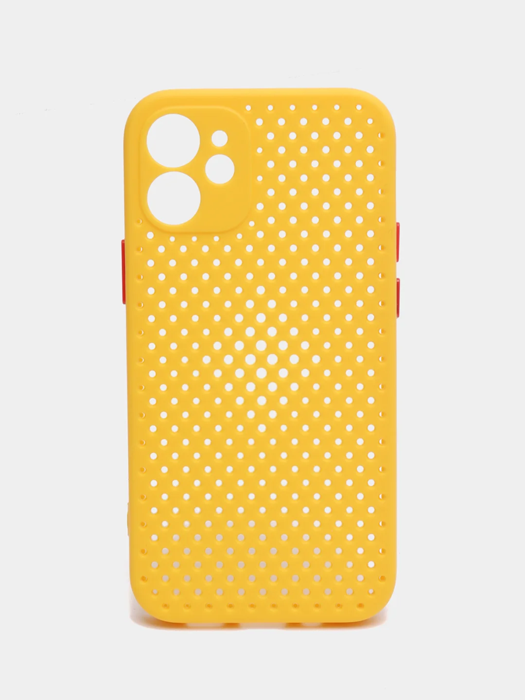 Желтый чехол силиконовый с перфорацией для Айфон iPhone 11 /11 Pro / 11 Pro Max / 12
