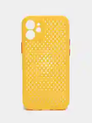 Желтый чехол силиконовый с перфорацией для Айфон  iPhone 11 /11 Pro / 11 Pro Max / 12