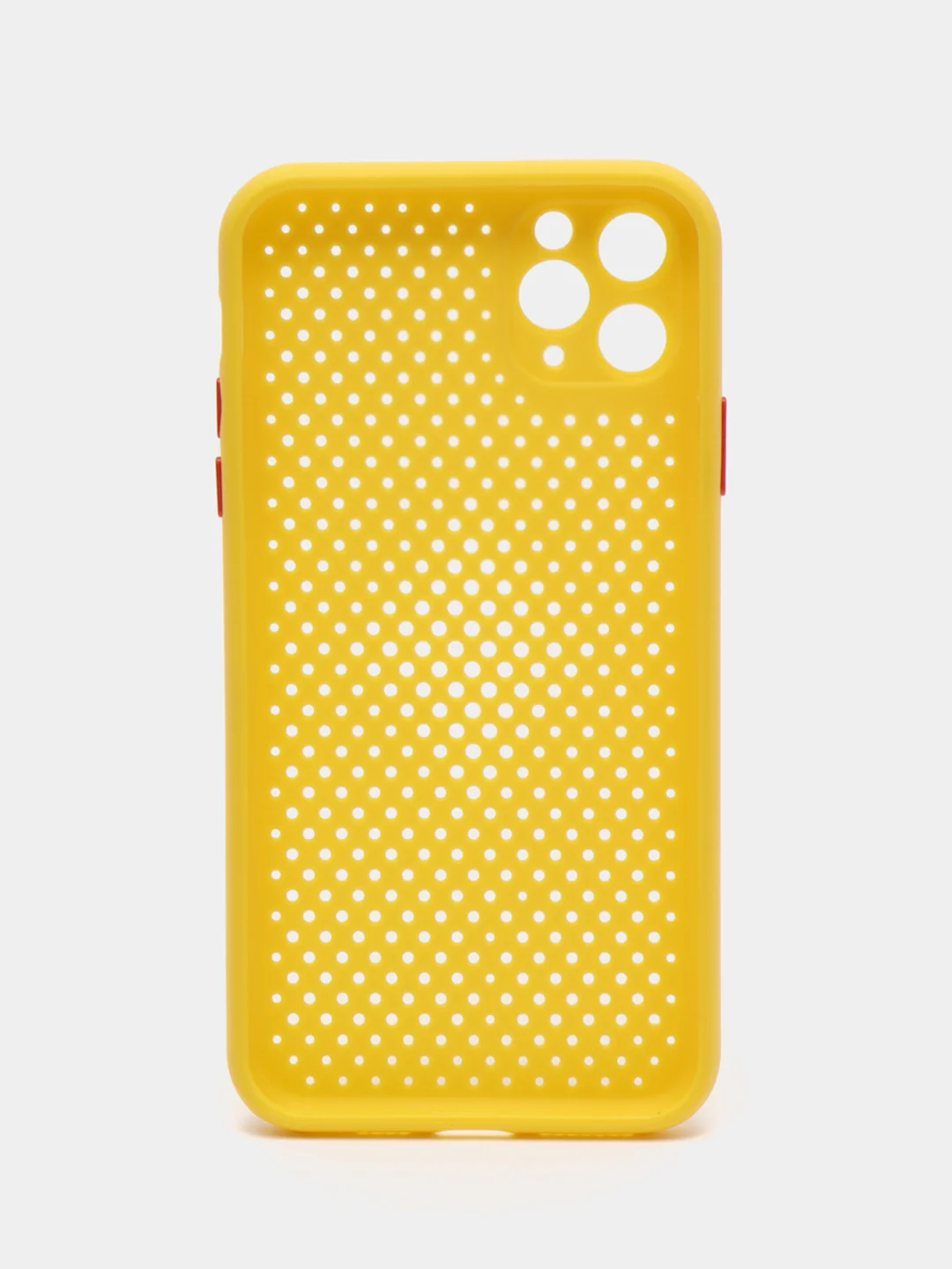 Желтый чехол силиконовый с перфорацией для Айфон iPhone 11 /11 Pro / 11 Pro Max / 12