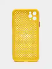 Желтый чехол силиконовый с перфорацией для Айфон  iPhone 11 /11 Pro / 11 Pro Max / 12