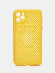 Желтый чехол силиконовый с перфорацией для Айфон  iPhone 11 /11 Pro / 11 Pro Max / 12