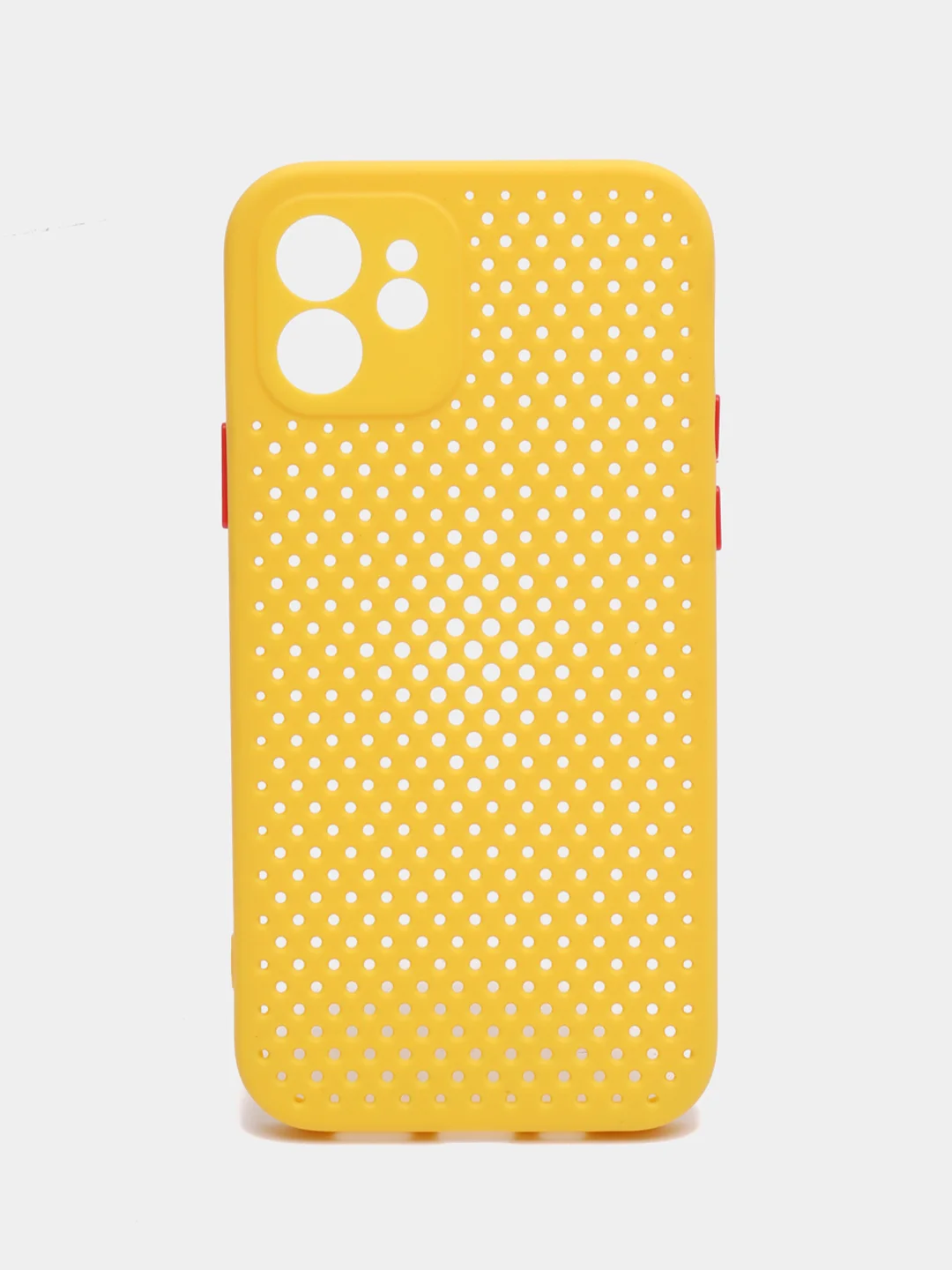 Желтый чехол силиконовый с перфорацией для Айфон iPhone 11 /11 Pro / 11 Pro Max / 12