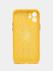 Желтый чехол силиконовый с перфорацией для Айфон  iPhone 11 /11 Pro / 11 Pro Max / 12