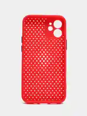 Красный чехол силиконовый с перфорацией для Айфон  iPhone 11 /11 Pro / 11 Pro Max / 12
