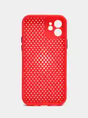 Красный чехол силиконовый с перфорацией для Айфон  iPhone 11 /11 Pro / 11 Pro Max / 12