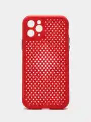 Красный чехол силиконовый с перфорацией для Айфон  iPhone 11 /11 Pro / 11 Pro Max / 12