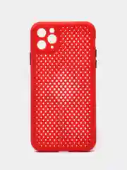 Красный чехол силиконовый с перфорацией для Айфон  iPhone 11 /11 Pro / 11 Pro Max / 12