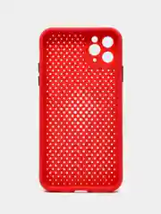 Красный чехол силиконовый с перфорацией для Айфон  iPhone 11 /11 Pro / 11 Pro Max / 12
