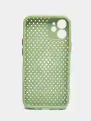 Оливковый чехол силиконовый с перфорацией для Айфон  iPhone 11 /11 Pro / 11 Pro Max / 12