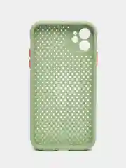 Оливковый чехол силиконовый с перфорацией для Айфон  iPhone 11 /11 Pro / 11 Pro Max / 12