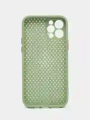 Оливковый чехол силиконовый с перфорацией для Айфон  iPhone 11 /11 Pro / 11 Pro Max / 12