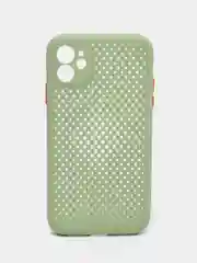 Оливковый чехол силиконовый с перфорацией для Айфон  iPhone 11 /11 Pro / 11 Pro Max / 12