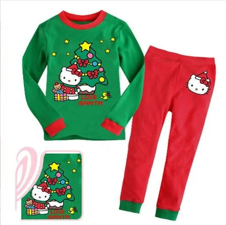 Тёмно-зелёный пижама детская Hello Kitty, детский костюм