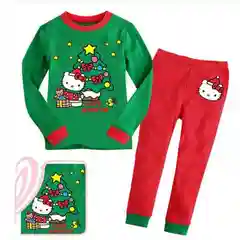 Тёмно-зелёный пижама детская Hello Kitty, детский костюм