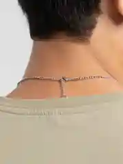 Серебряный цепочка на шею мужская с подвеской "Гантель"