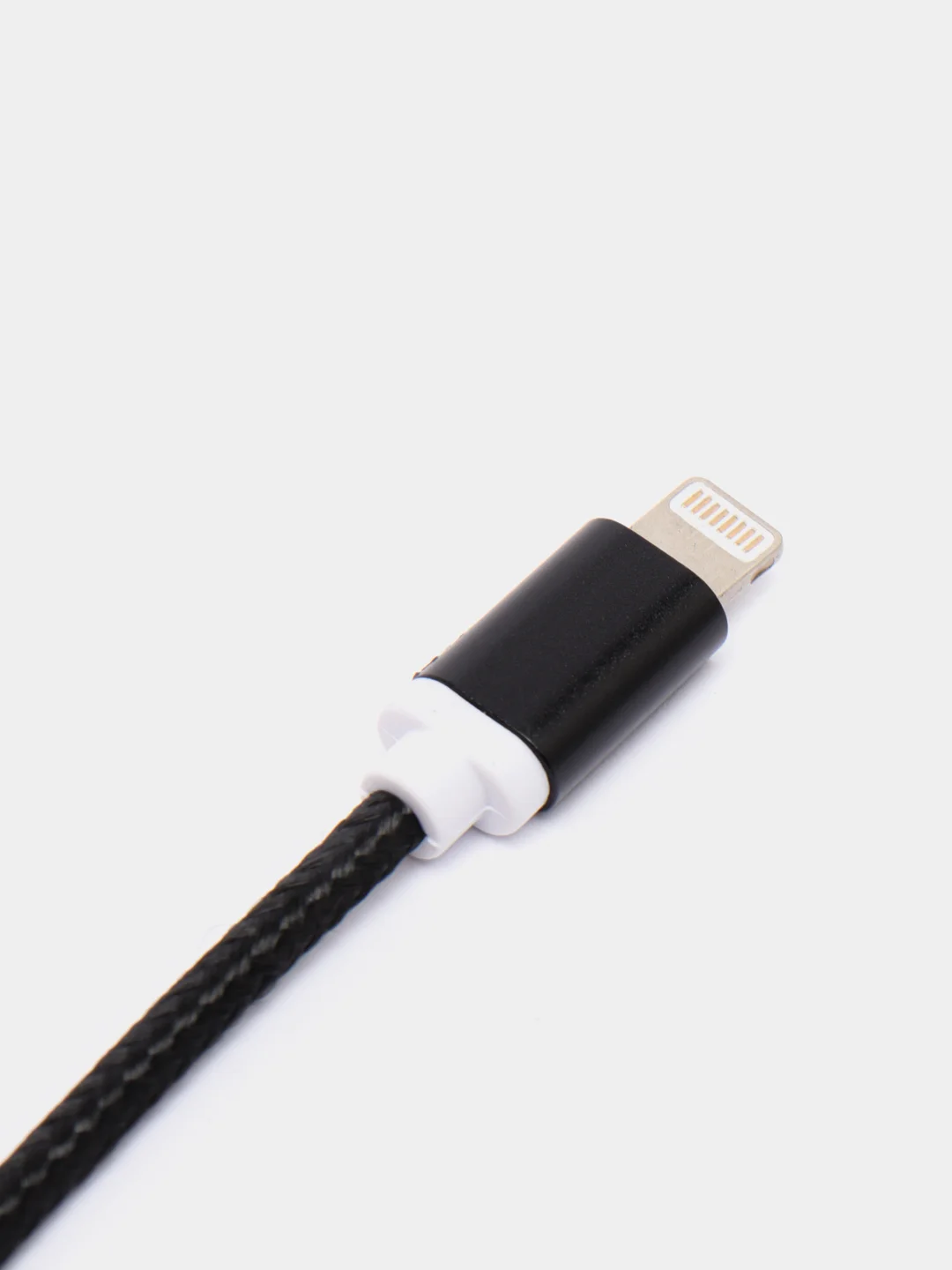 Черный кабель в нейлоновой оплетке USB for Micro+Lightning