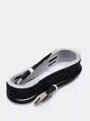 Черный кабель в нейлоновой оплетке USB for Micro+Lightning