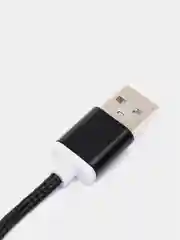 Черный кабель в нейлоновой оплетке USB for Micro+Lightning