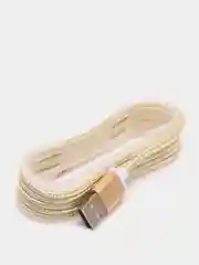 Золотой кабель в нейлоновой оплетке USB for Micro+Lightning