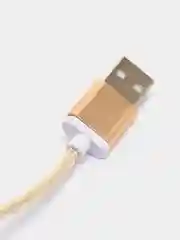 Золотой кабель в нейлоновой оплетке USB for Micro+Lightning