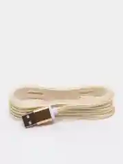 Золотой кабель в нейлоновой оплетке USB for Micro+Lightning